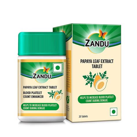 Zandu Papaya Leaf Extract - 20 Tablets : Amazon.in: Health & Personal Care