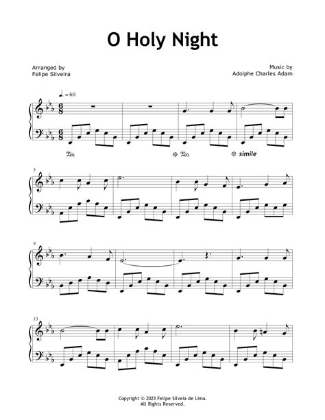 O Holy Night (Intermediate Piano) (arr. Felipe Silveira) by Adolphe ...
