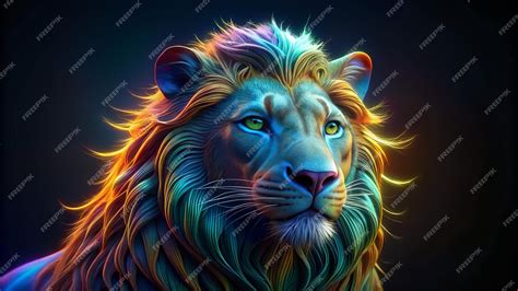A lion with the colors of the rainbow | Premium AI-generated image