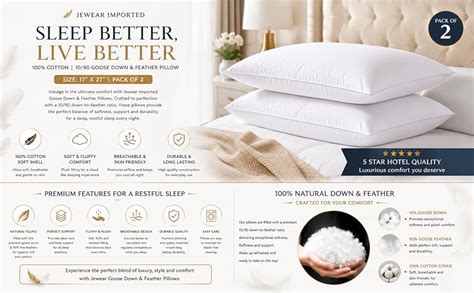 Jewear Imported 100% Cotton White Fluffy Soft Sleeping 10/90 Goose Down ...