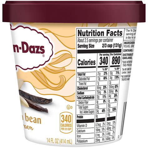 40 haagen daz nutrition label