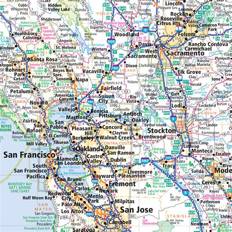 Map Of Northern California Cities And Towns California USA