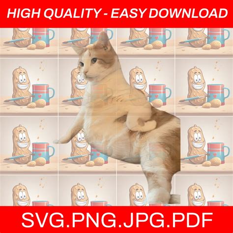Cat Thinking Meme PNG, Thinking Cat Meme, Funny Cat Meme SVG, Chubby ...