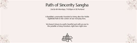 Path of Sincerity Sangha — Buddhism, Insight Meditation & Community ...