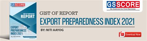 Gist of Report: Export Preparedness Index-2021 - GS SCORE