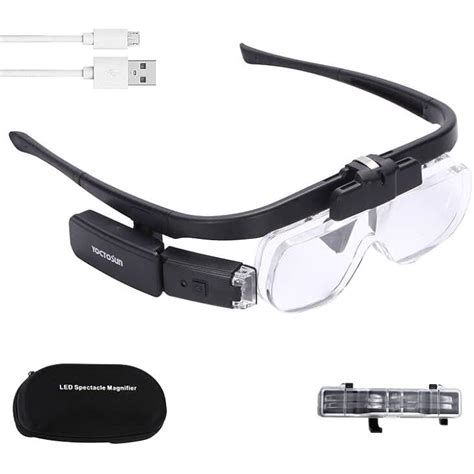 YOCTOSUN Rechargeable Head Mount Magnifier with LED Lights India | Ubuy