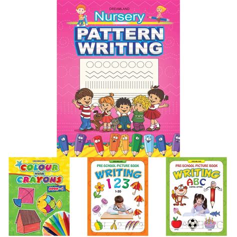 Buy Nursery Pattern Writing+Colour with Crayons Part - 1+Writing 123 (1 ...