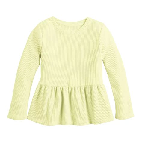 Toddler Girl Jumping Beans® Long Sleeve Thermal Peplum T-Shirt