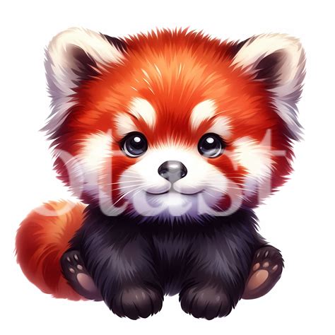 Watercolor Red Panda Clipart, Nursery Art (digital Download - Etsy