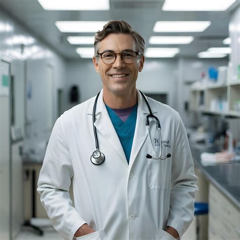 Front view of a male nurse at hospital | Premium AI-generated image