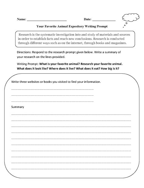 8th Grade Writing Prompts Worksheet – Printable PDF Template