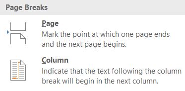 Image result for Continuous Section Break