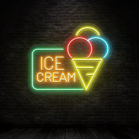 Ice Cream Cone Neon Sign India | LED Light for Dessert Shops & Cafés