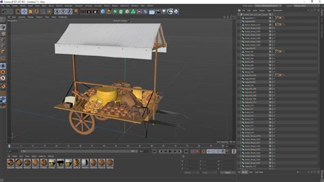 3D Market Stall Cart with Goods model | 3D Molier International