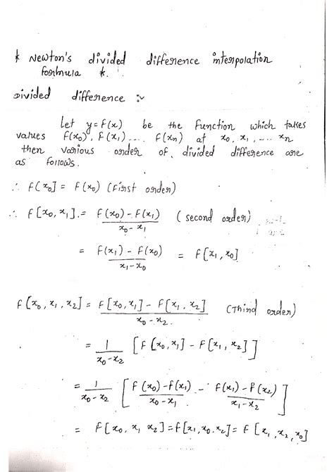 Image result for Newton's Divided Difference Example