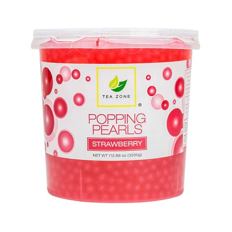 TEA ZONE Popping Boba Pearls - Strawberry (4/7LB) - JDJ Trading