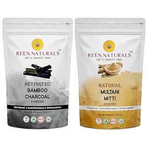 REENNATURALS Reen Naturals Activated Bamboo Charcoal And Multani Mitti ...