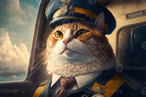 cute cat kitten aviator airplane pilot 23932078 Stock Photo at Vecteezy