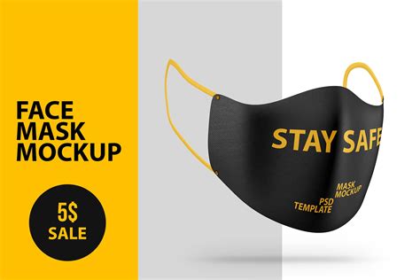Face Mask Protection PSD Mockup | Mask Mockups ~ Creative Market