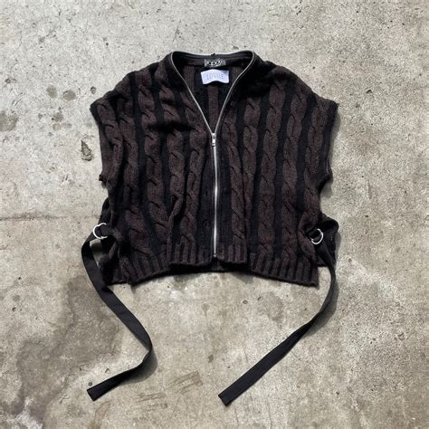 90s cashmere silk knit remake vest made in Italy | Louise_used_clothing
