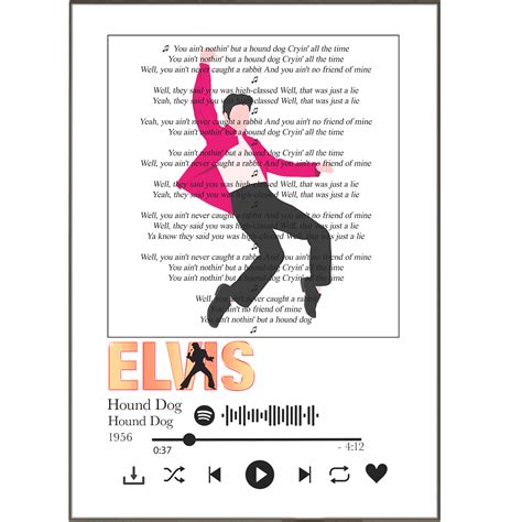 Elvis - Hound Dog Lyrics | Modern Wall Art & Prints – 98types