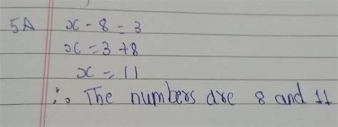 the difference between 2 numbers is 3. write the given data in form of ...