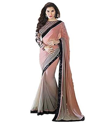 Buy women dezier Women Casual Printed Georgette Multi Color Saree With ...