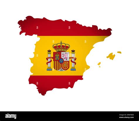 Vector isolated illustration with spanish national flag with shape of ...