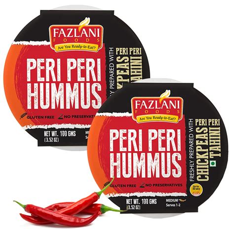 Fazlani Foods Hummus Dip (Pack of 2, Peri Peri Hummus Dip) : Amazon.in ...