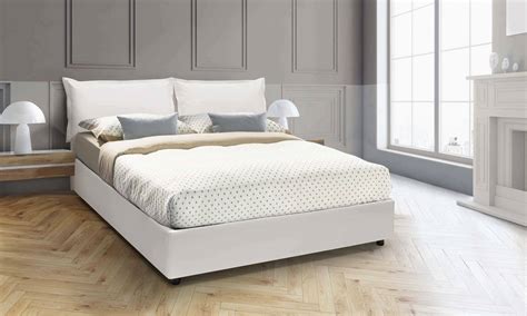 Letto contenitore Matrimoniale Veronica,Made in Italy,rivestimento in ecopelle,Apertura frontale ...