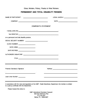 Fillable Online gmpiu PTD form.xls - gmpiu Fax Email Print - pdfFiller