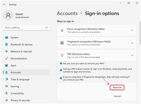 Image result for Remove Windows Hello Pin