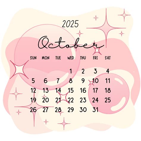 Mini Calendar Sticker 2025 October in 2025 | Mini calendars, Girly ...