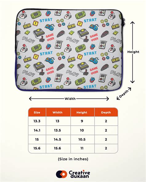 Level Up Your Style with Cool Gaming Doodle Laptop Sleeves on White ...