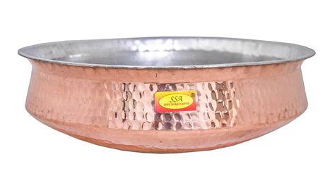 Buy Shiv Shakti Arts Pure Copper Hammered Lagan Handi Chaffing Dish Pan ...