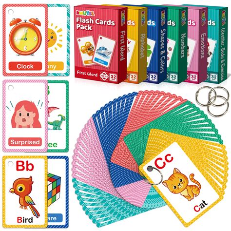 Buy Words Flash Cards for Kids Age 3+, Set of 6 192 Flashcards Kit ...