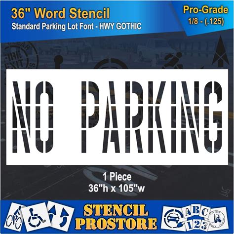 Stencil ProStore Pavement Marking Stencils - 36 inch NO PARKING India ...
