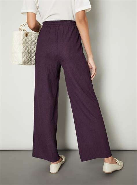 Buy Women Knit Wide-Leg Trousers Online at just Rs. 699.0 ...