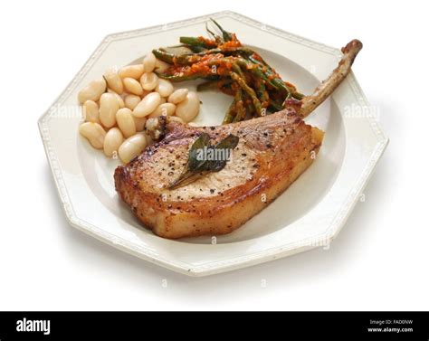 cooked french cut pork chops Stock Photo - Alamy