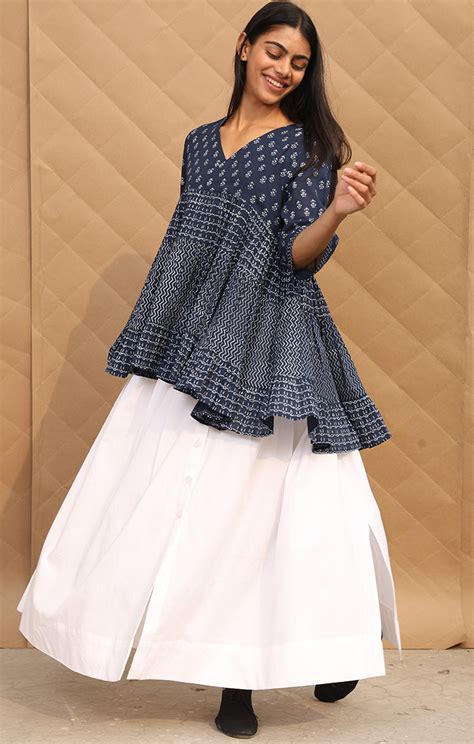 Indigo Tiered Flared Top – Ihaworld
