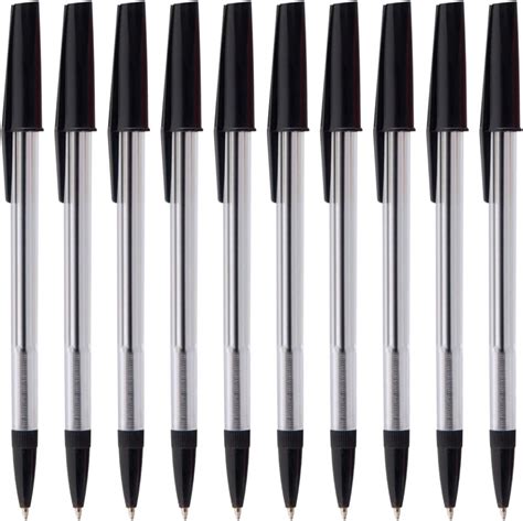 Essential Arts Black Ink Ballpoint Pens Pack of 50 Medium Point Ball ...