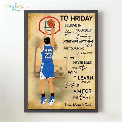 Basketball wall art | Motivational basketball art with frame – My Kids Wall