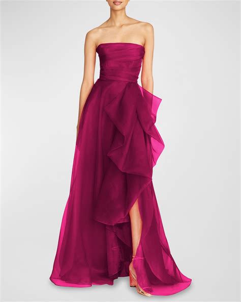 Theia Teresa Draped Strapless Gown | Dresses formal elegant, Evening ...