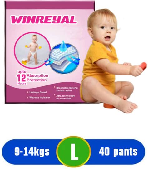 WINREYAL Diapers with Wetness Indicator and 12 hours Absorption - L ...