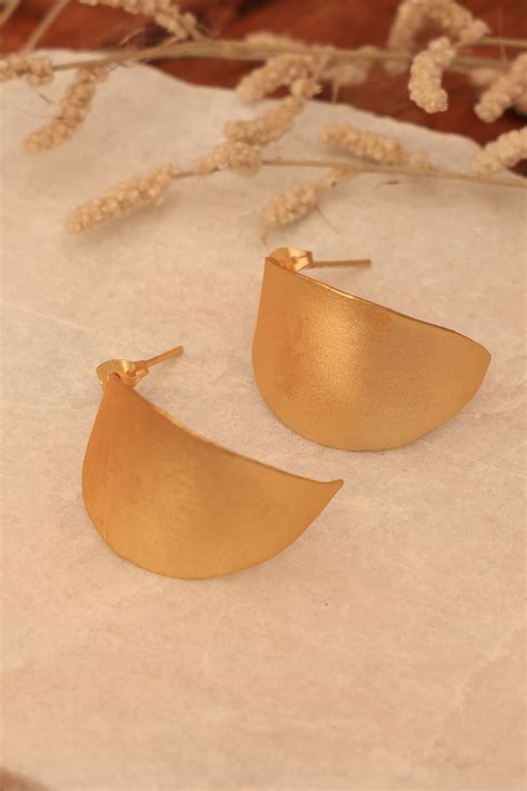 Matte Gold Hoops