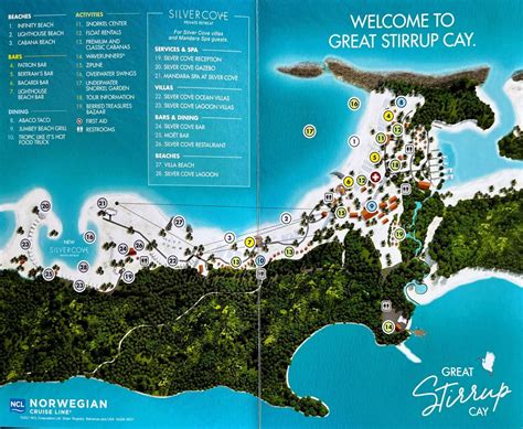 Great Stirrup Cay, Norwegian Cruise Line Private Island Menus, Info, Tendering Advice, & Map ... - map of the soul gsc