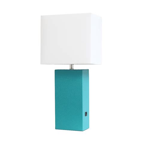 Lalia Home Lexington 21-in Teal On/Off Switch Table Lamp with Fabric ...