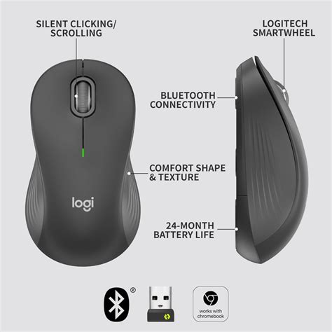 Logitech Signature M550 L Full Size Wireless Mouse - for Large Sized ...