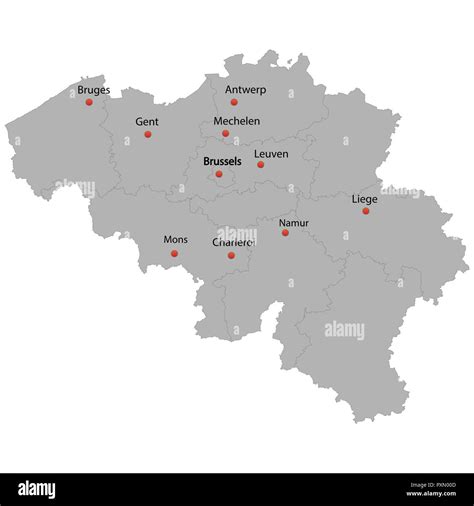 belgium map with cities