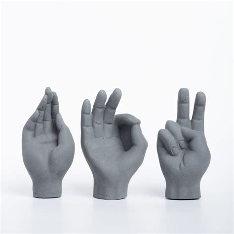 Peace-out- Dark Concrete V sign Hand-shaped Decor for your work desk ...